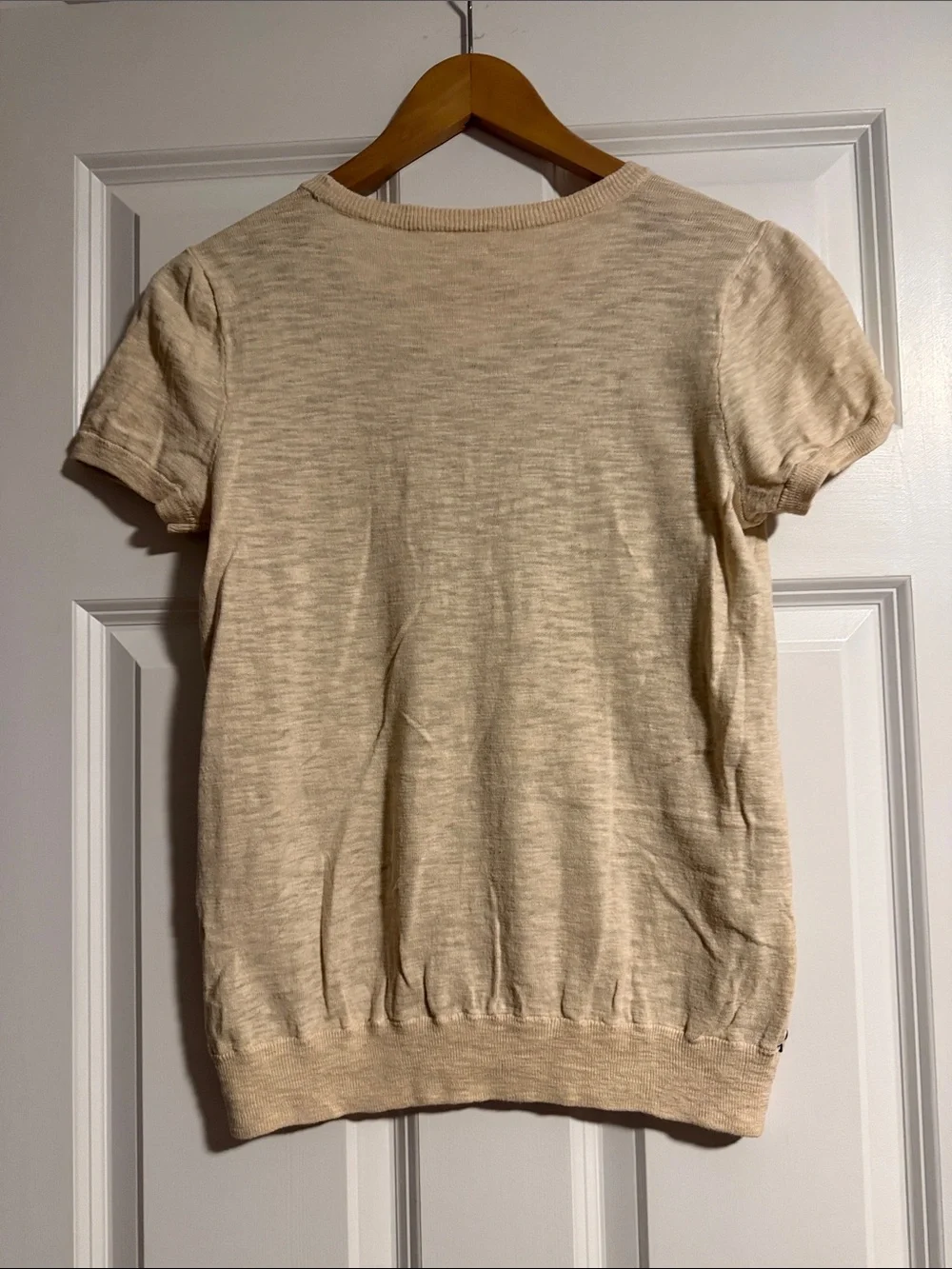 J. Crew Cream and Navy Geometric Short-Sleeve Knit Tee